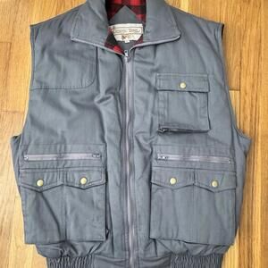 VTG Hunting Vest Men’s 2X Ozark Trail Black Outdoors Plaid Line Puffer Tactical